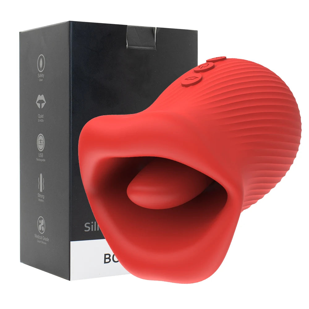Mouthpiece rose sex toy tongue licking clitoris nipple sucking stimulation sexual intercourse vibrating massager adult products