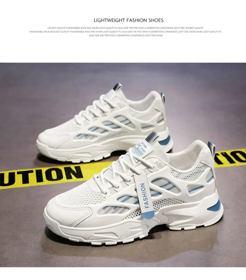 Men's Casual Sneakers Summer Breathable Anti Slip Mesh Outdoor Running Shoes Student Sneaker Tennis Shoes Zapatillas Informales