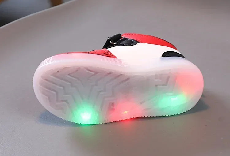 Disney Children's Led Light Shoes Fashion Aoger Spiderman Boys Sneakers Girls Cartton Casual Shoes Breathable Kids Sport Shoes