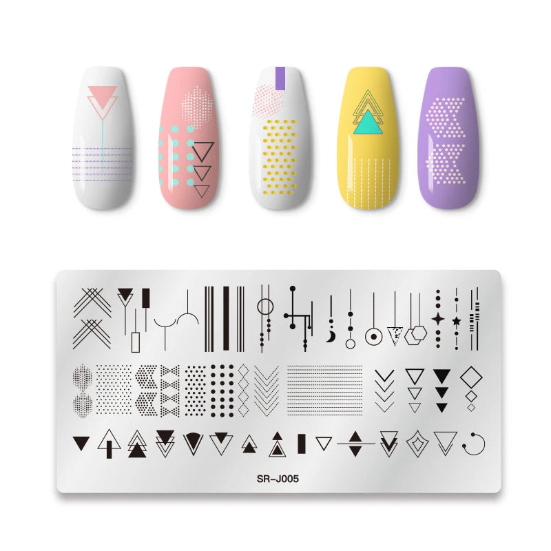Nail Stamping Plate Flower Leaf Geometry Stamp Template Snakeskin Nail Image Plate Stencil DIY Printing Stainless Steel Tools