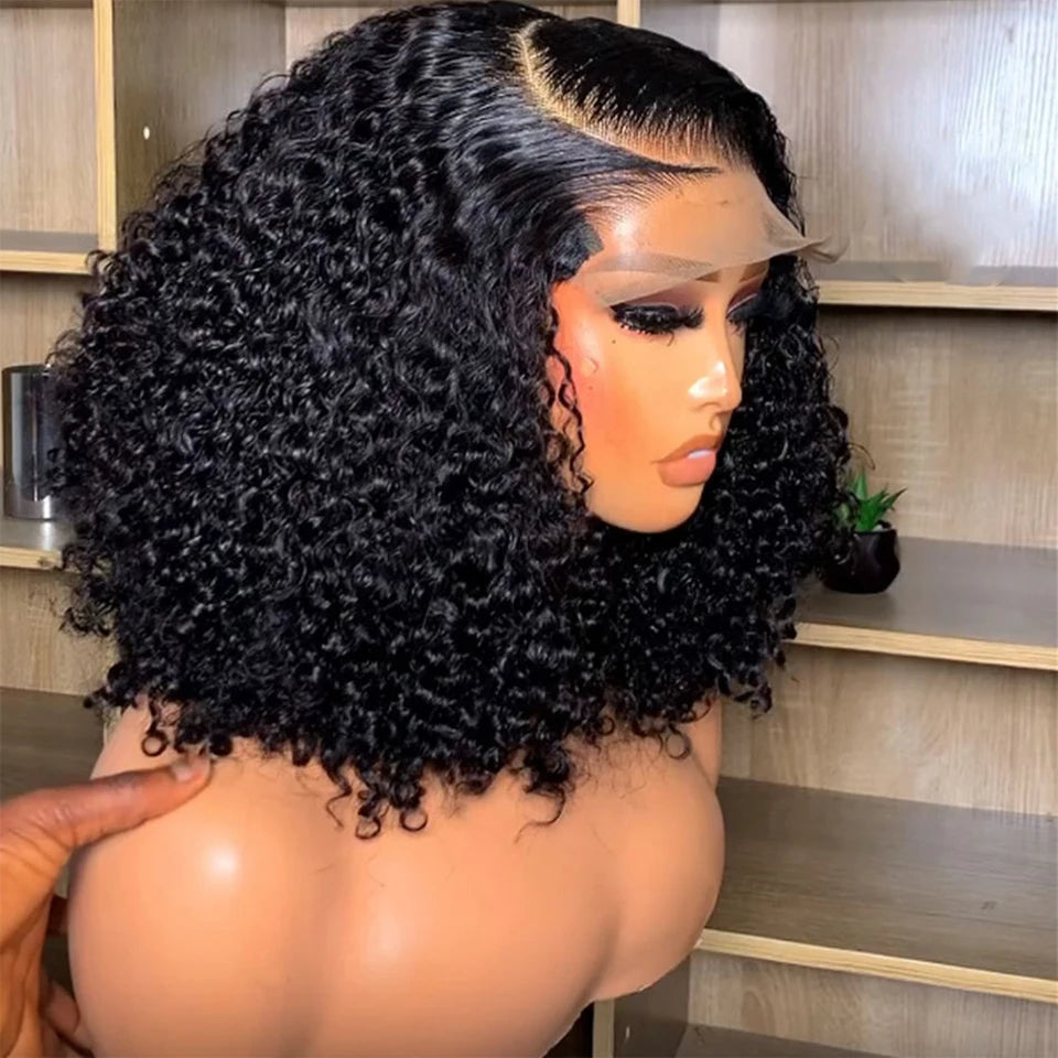Raw Indian Bob Wig Jerry Curly Wave Natural Human Hair Glueless Wigs 13x6 HD Lace Frontal Burmese Curly Short Lace Front Wig