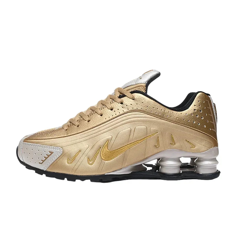 Nike Shox R4 Black Silver Retro Air Columns Non-slip Cushioning Casual Men Running Shoes Athletic Sneakers Men