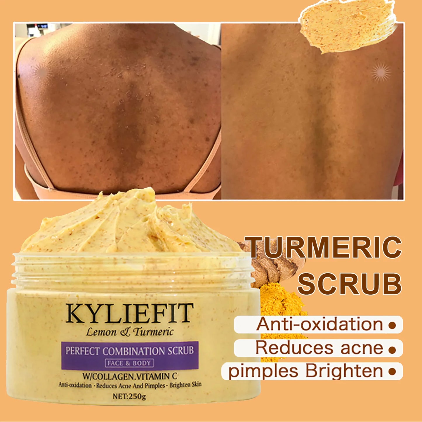 Organic Turmeric Skin Care Kit, Brighten, Remove Darkness, Lighten, Hydration, Exfoliate, Even Skin Tone, for Private Label