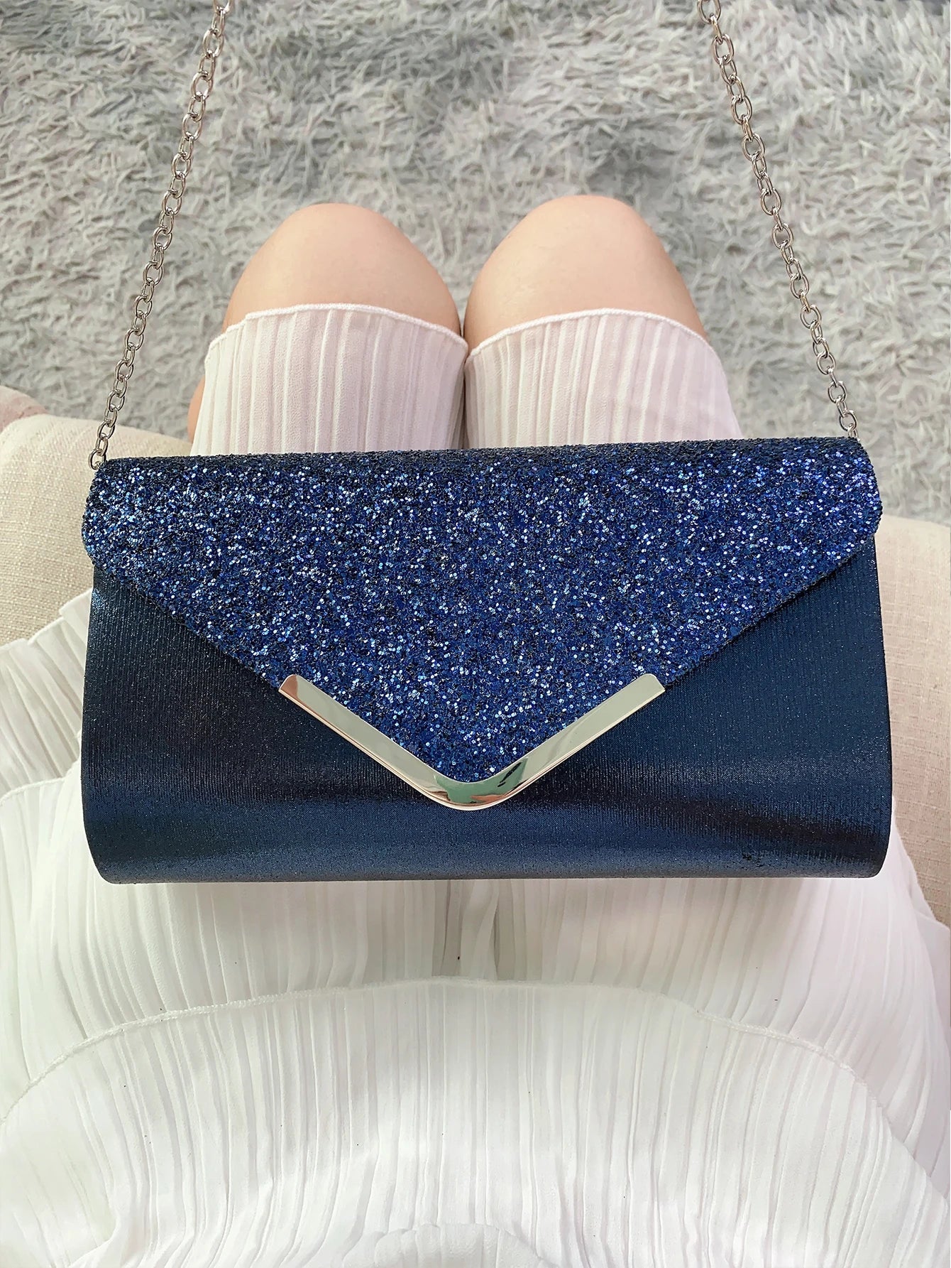 Glitter Bling,Shiny Elegant And Fashionable Envelope Clutch Bag, Party Wedding Handbag For Women Dinner Bag