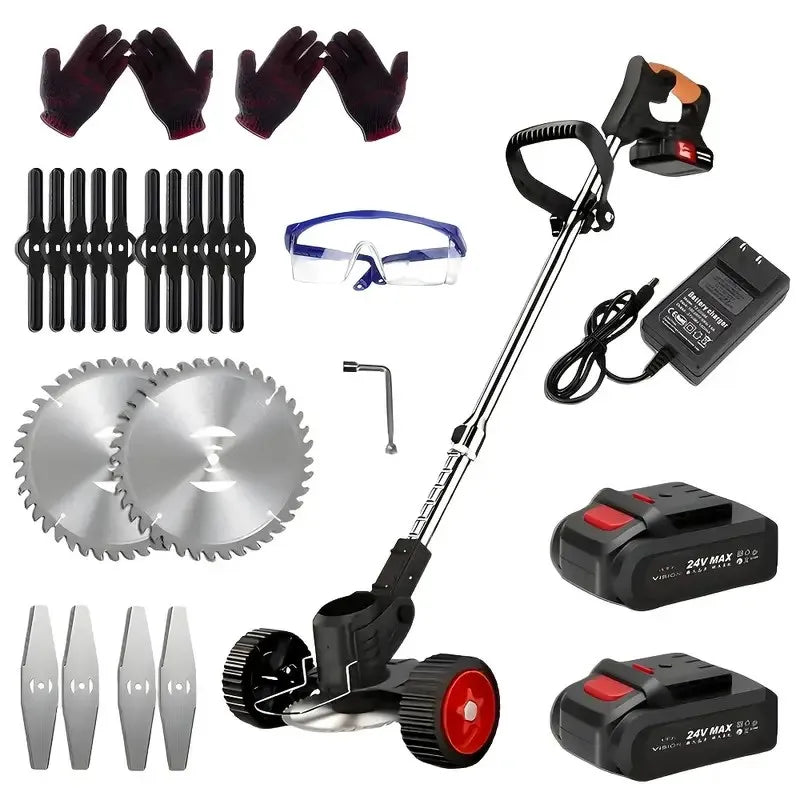 Electric Weed Wacker Battery Powered Grass Trimmer 3 in 1 Weed Trimmer Lawn Edger Brush Cutter for Lawn Garden Pruning Trimming