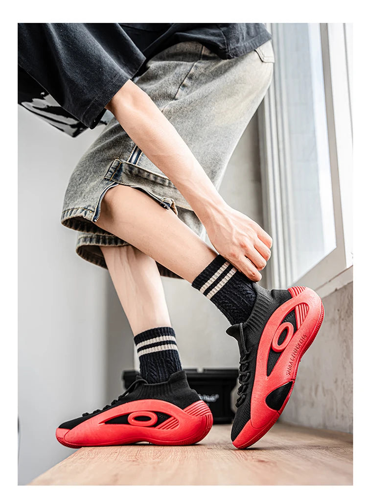 New Arrival Black Green Summer Sneakers for Men Breathable Socks Casual Sports Shoes Men Trainers Platform Designer Sneakers Men