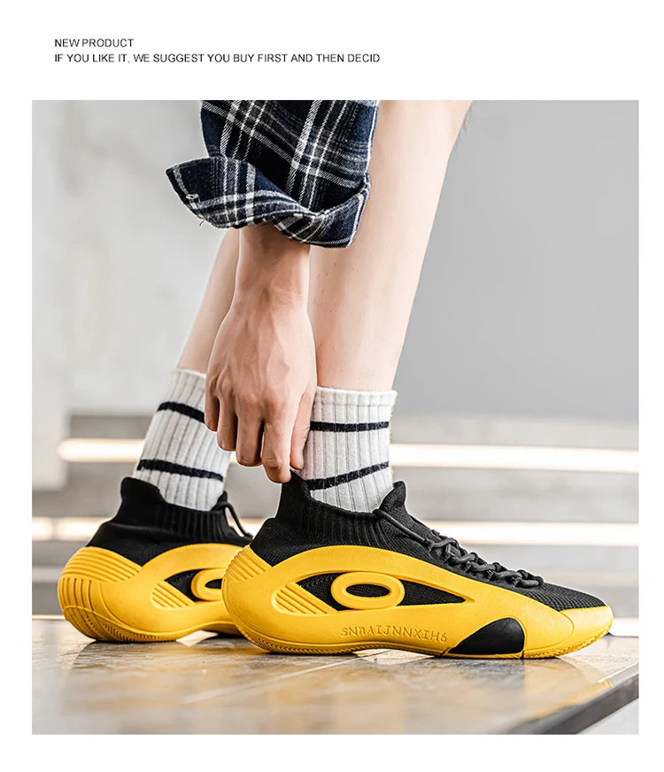 New Arrival Black Green Summer Sneakers for Men Breathable Socks Casual Sports Shoes Men Trainers Platform Designer Sneakers Men