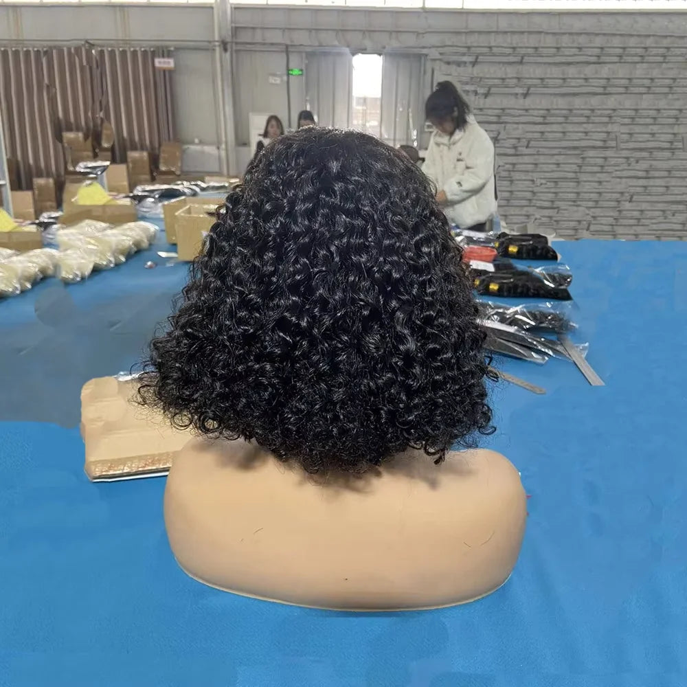 Raw Indian Bob Wig Jerry Curly Wave Natural Human Hair Glueless Wigs 13x6 HD Lace Frontal Burmese Curly Short Lace Front Wig