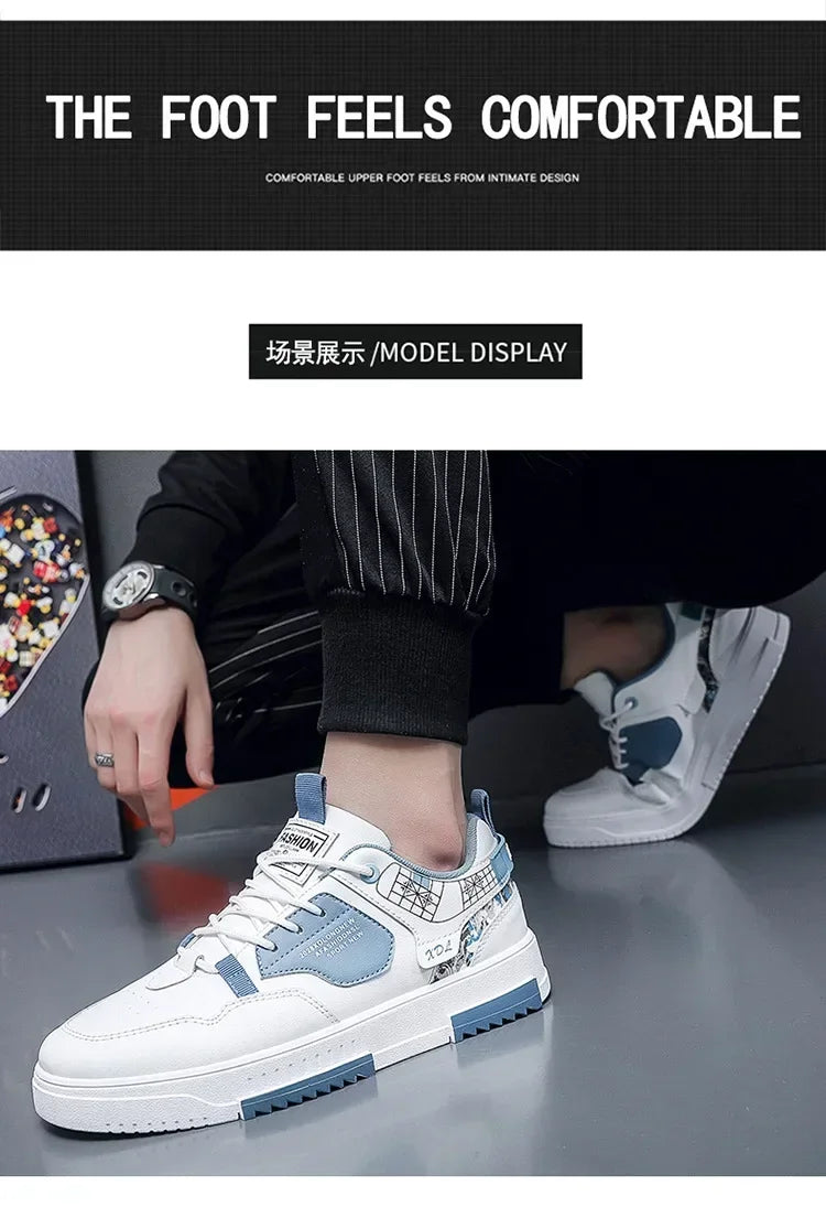 2025 Fashion Men Casual Platform Sneakes LaceUp Trainers Student Sneakes Mens Vulcanized Shoes Tennis Sneakers