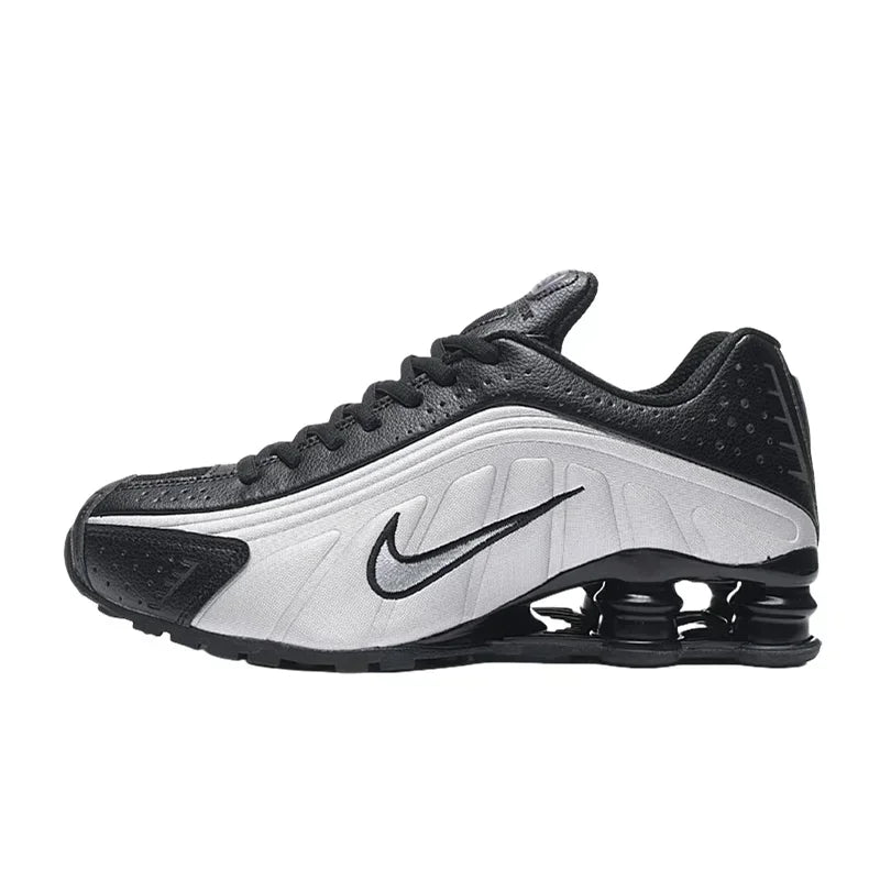 Nike Shox R4 Black Silver Retro Air Columns Non-slip Cushioning Casual Men Running Shoes Athletic Sneakers Men