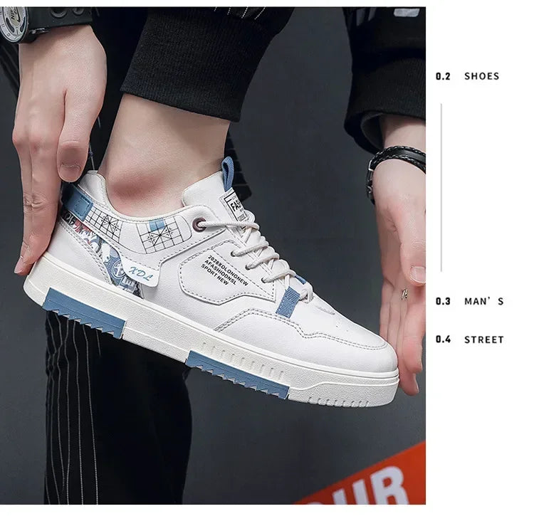 2025 Fashion Men Casual Platform Sneakes LaceUp Trainers Student Sneakes Mens Vulcanized Shoes Tennis Sneakers