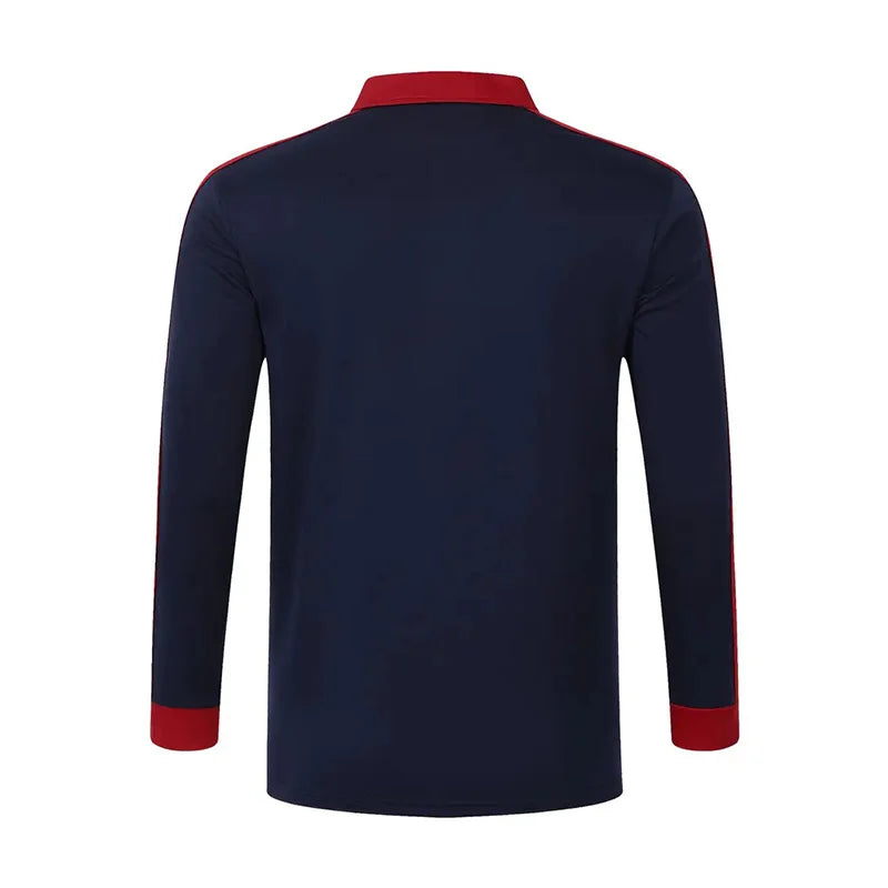 2024 Men's long sleeved polo shirt, spring and autumn casual sports breathable top, men's fashion patchwork polo shirt