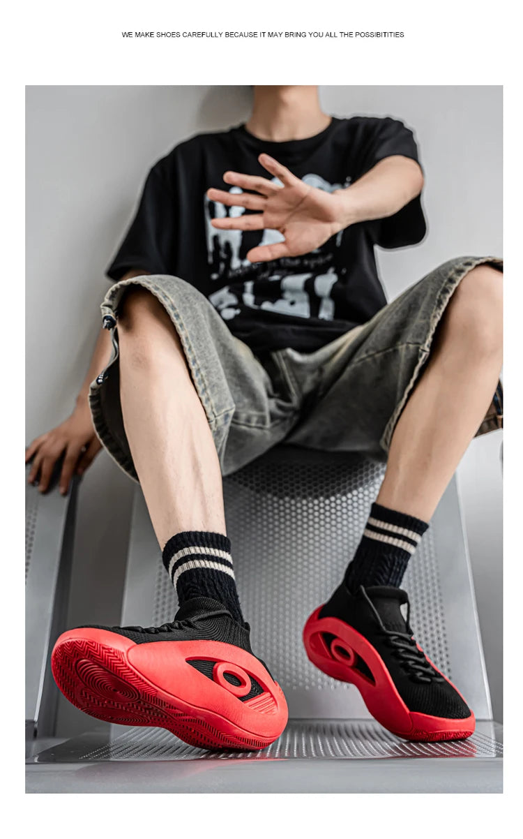 New Arrival Black Green Summer Sneakers for Men Breathable Socks Casual Sports Shoes Men Trainers Platform Designer Sneakers Men