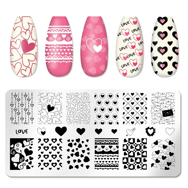 Nail Stamping Plate Flower Leaf Geometry Stamp Template Snakeskin Nail Image Plate Stencil DIY Printing Stainless Steel Tools