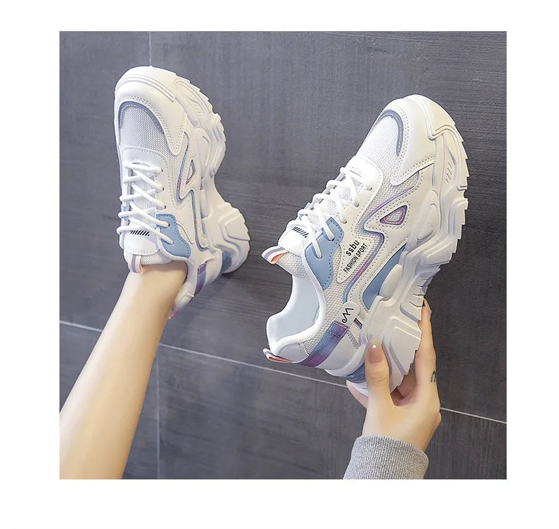 2024 women's Sports Platform Shoes Increased Breathable Women's Casual sneakers Lightweight Running Shoes Zapatillas De Mujer