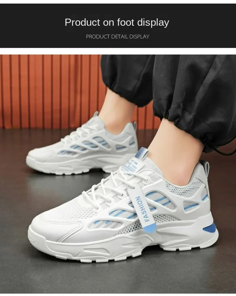 Men's Casual Sneakers Summer Breathable Anti Slip Mesh Outdoor Running Shoes Student Sneaker Tennis Shoes Zapatillas Informales