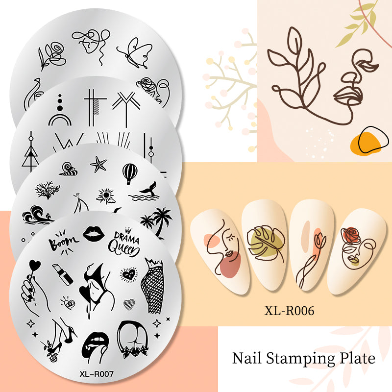 Nail Stamping Plate Flower Leaf Geometry Stamp Template Snakeskin Nail Image Plate Stencil DIY Printing Stainless Steel Tools