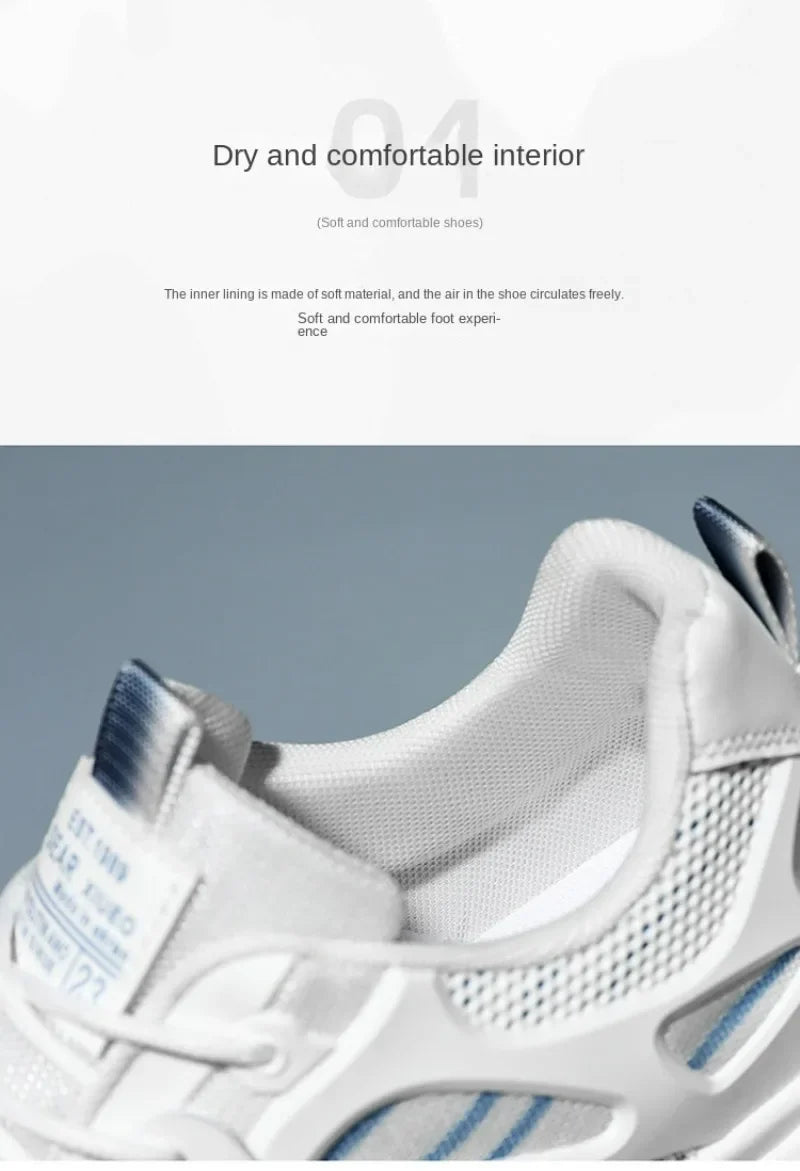 Men's Casual Sneakers Summer Breathable Anti Slip Mesh Outdoor Running Shoes Student Sneaker Tennis Shoes Zapatillas Informales