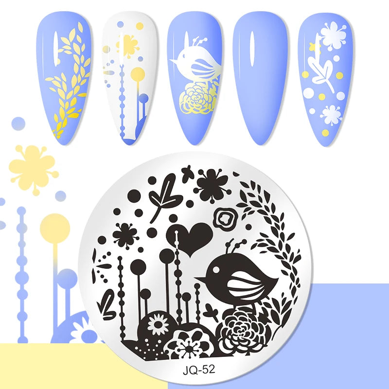 Nail Stamping Plate Flower Leaf Geometry Stamp Template Snakeskin Nail Image Plate Stencil DIY Printing Stainless Steel Tools