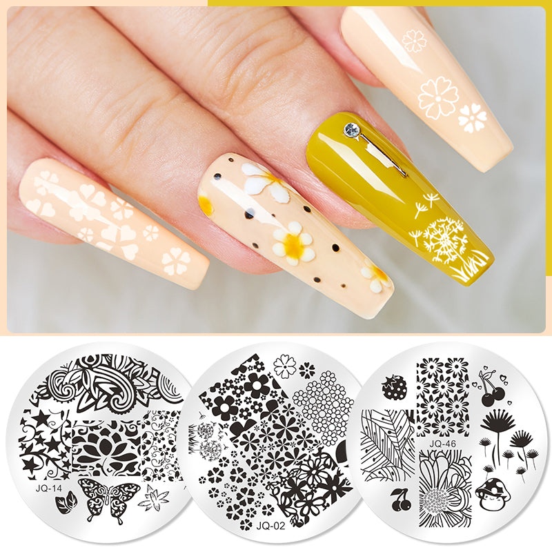 Nail Stamping Plate Flower Leaf Geometry Stamp Template Snakeskin Nail Image Plate Stencil DIY Printing Stainless Steel Tools