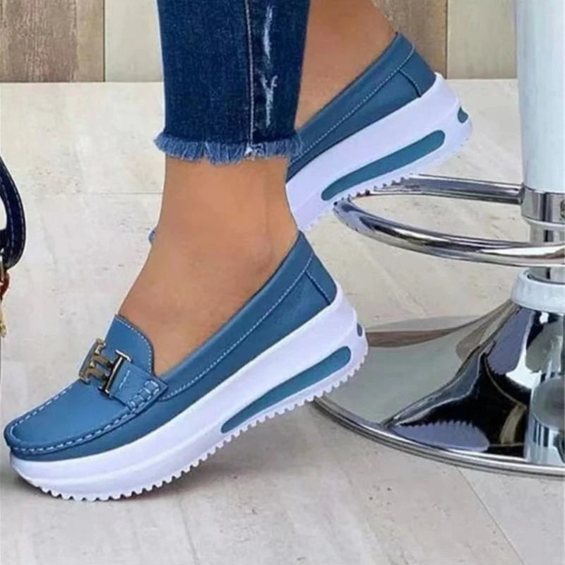 Women Vulcanized Shoes Round Toe Sneakers Outdoor Female Casual Shoes Platform Walking Women Shoes Shallow Slip-on Flat Shoe New