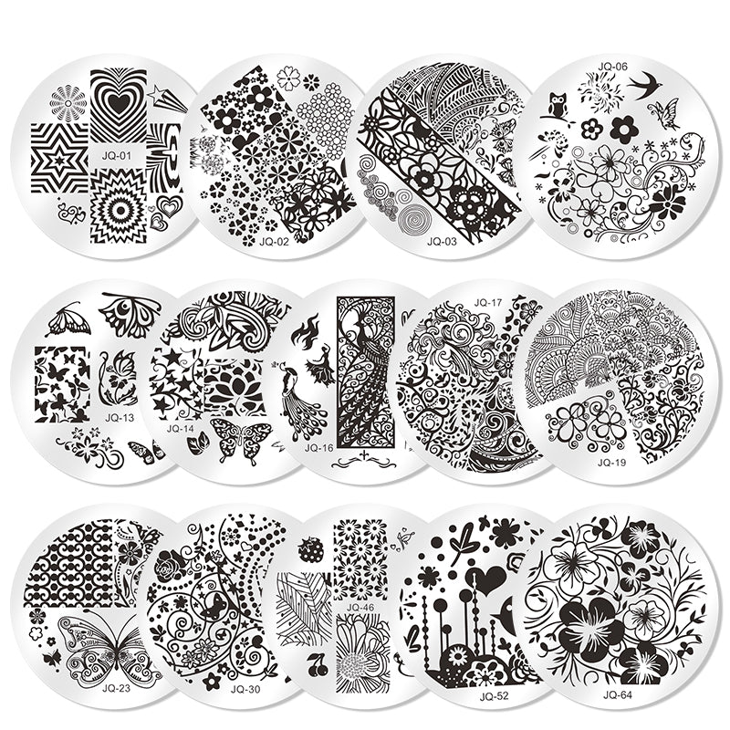 Nail Stamping Plate Flower Leaf Geometry Stamp Template Snakeskin Nail Image Plate Stencil DIY Printing Stainless Steel Tools