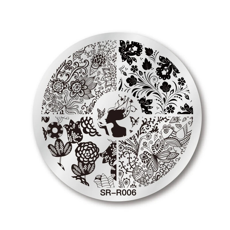 Nail Stamping Plate Flower Leaf Geometry Stamp Template Snakeskin Nail Image Plate Stencil DIY Printing Stainless Steel Tools