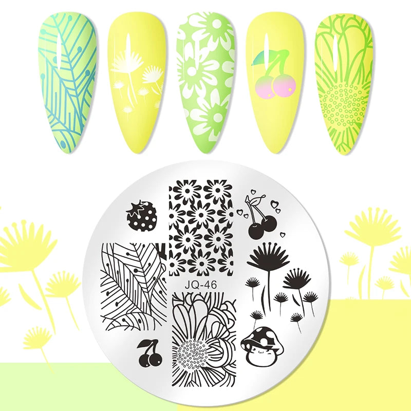 Nail Stamping Plate Flower Leaf Geometry Stamp Template Snakeskin Nail Image Plate Stencil DIY Printing Stainless Steel Tools