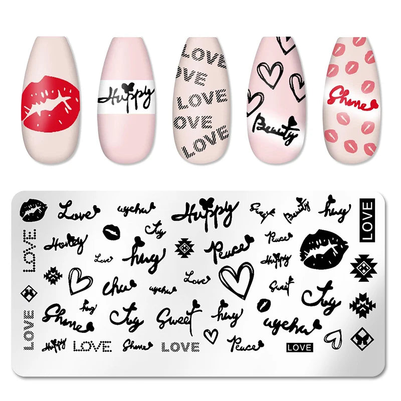 Nail Stamping Plate Flower Leaf Geometry Stamp Template Snakeskin Nail Image Plate Stencil DIY Printing Stainless Steel Tools