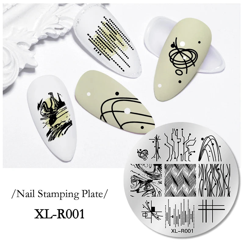 Nail Stamping Plate Flower Leaf Geometry Stamp Template Snakeskin Nail Image Plate Stencil DIY Printing Stainless Steel Tools