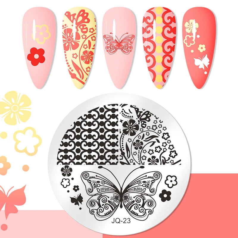 Nail Stamping Plate Flower Leaf Geometry Stamp Template Snakeskin Nail Image Plate Stencil DIY Printing Stainless Steel Tools