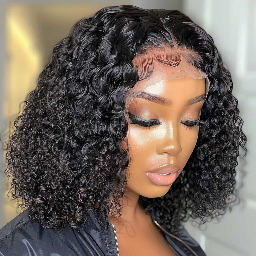 Raw Indian Bob Wig Jerry Curly Wave Natural Human Hair Glueless Wigs 13x6 HD Lace Frontal Burmese Curly Short Lace Front Wig