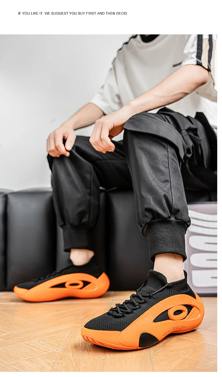 New Arrival Black Green Summer Sneakers for Men Breathable Socks Casual Sports Shoes Men Trainers Platform Designer Sneakers Men