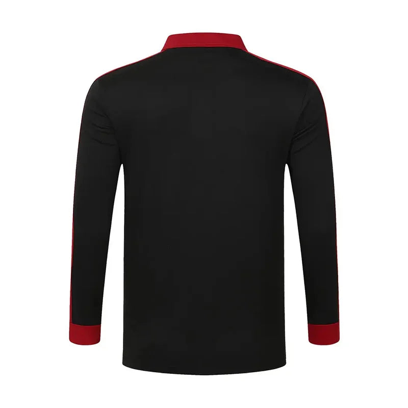 2024 Men's long sleeved polo shirt, spring and autumn casual sports breathable top, men's fashion patchwork polo shirt