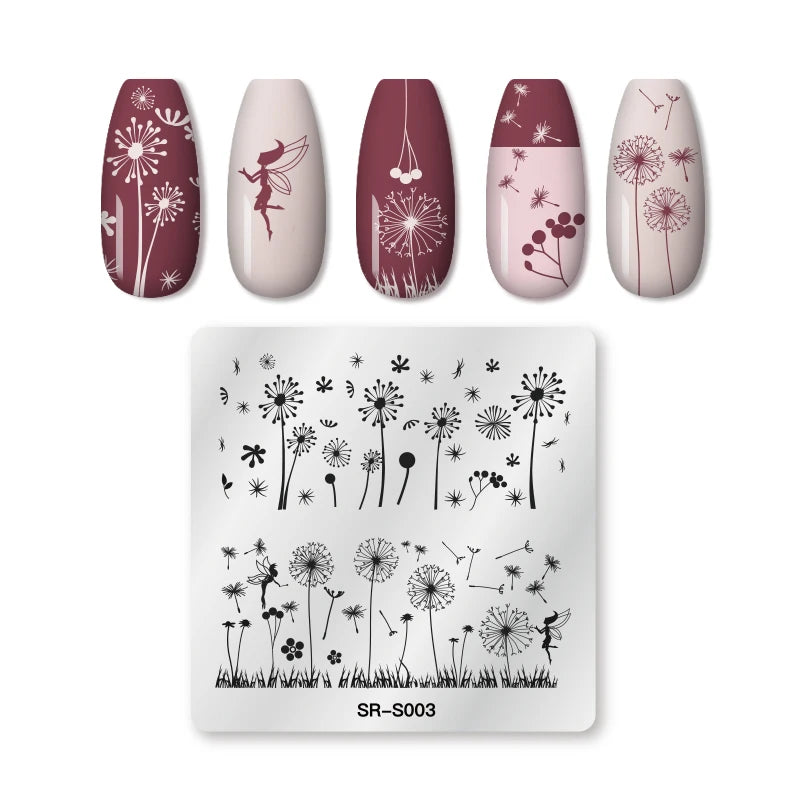 Nail Stamping Plate Flower Leaf Geometry Stamp Template Snakeskin Nail Image Plate Stencil DIY Printing Stainless Steel Tools