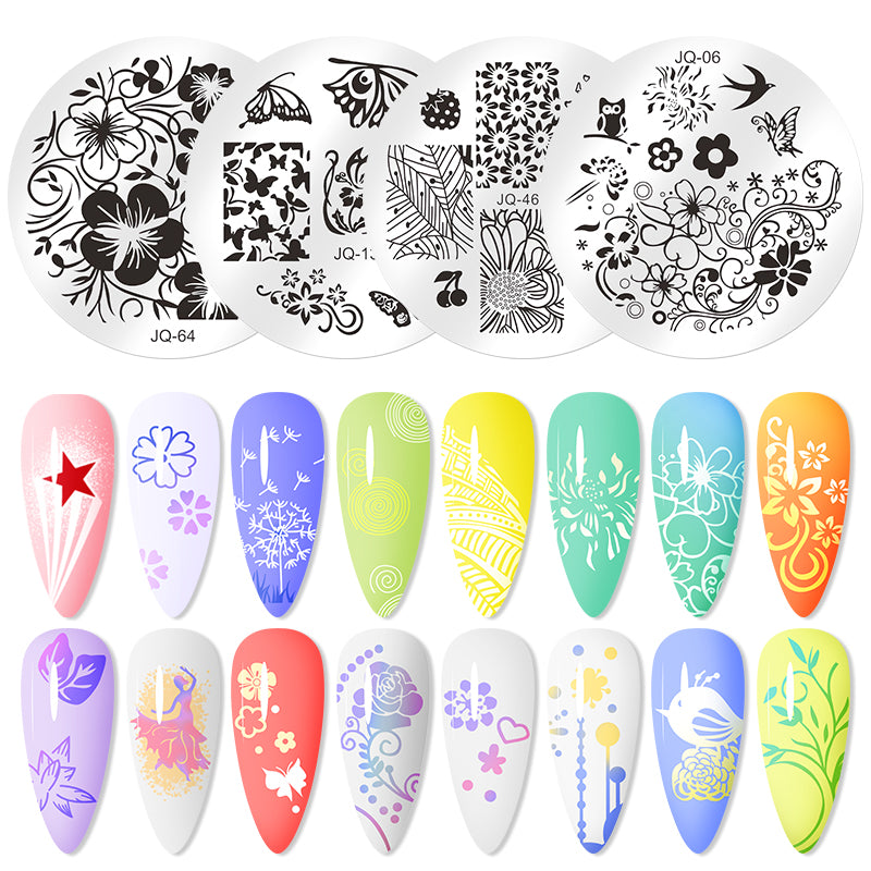 Nail Stamping Plate Flower Leaf Geometry Stamp Template Snakeskin Nail Image Plate Stencil DIY Printing Stainless Steel Tools