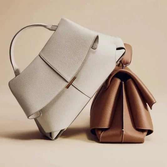 1pcs High end luxury leather smile bag with pleated design, single shoulder large capacity commuting handbag