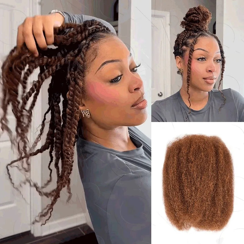 Best Sale QVR Afro Kinky Bulk Twist Braids Hair100% Human Hair for Braiding Dreadlocks Extentions Remy Bulk Hair No Attachment