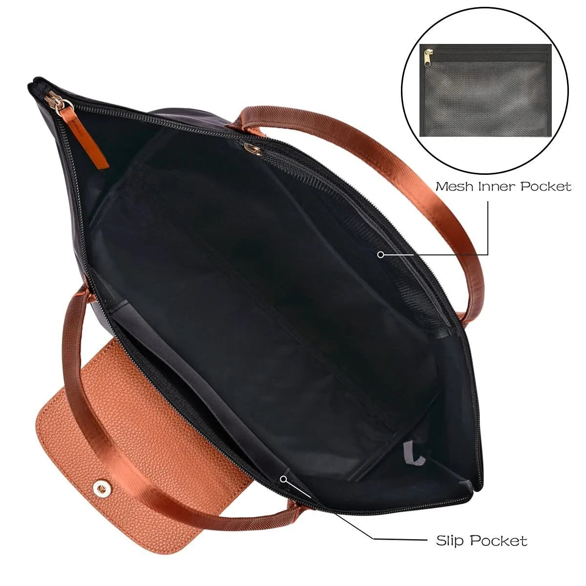 GM LIKKIE Shoulder Bag for Women Nylon Top Handle Foldable Weekend Hobo Handbag