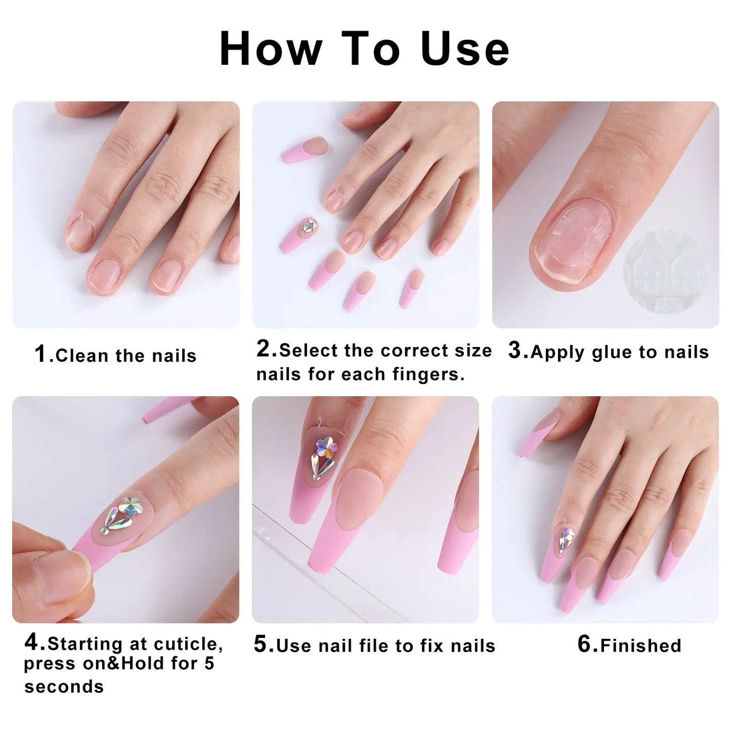 24pcs Detachable Heart False Nails Almond Oval Wearable Fake Nails Full Cover Nail Tip Acrylic Nail Art Tool Press on Nails Gift