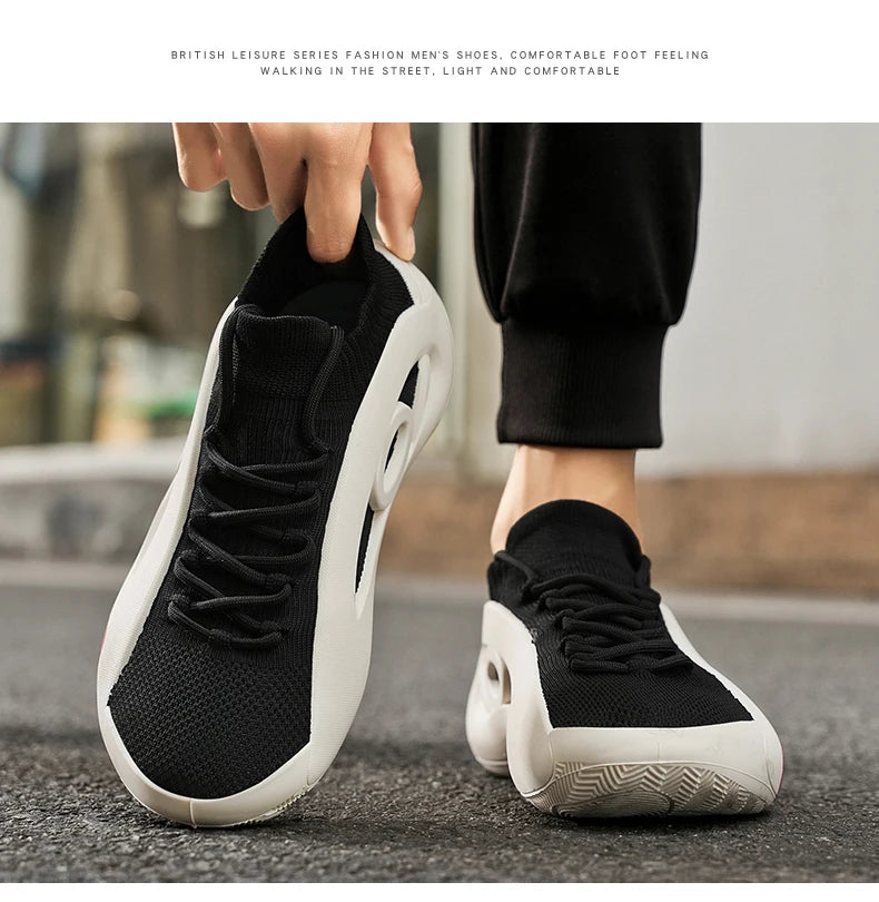 New Arrival Black Green Summer Sneakers for Men Breathable Socks Casual Sports Shoes Men Trainers Platform Designer Sneakers Men