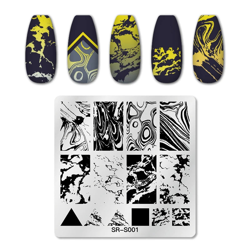 Nail Stamping Plate Flower Leaf Geometry Stamp Template Snakeskin Nail Image Plate Stencil DIY Printing Stainless Steel Tools