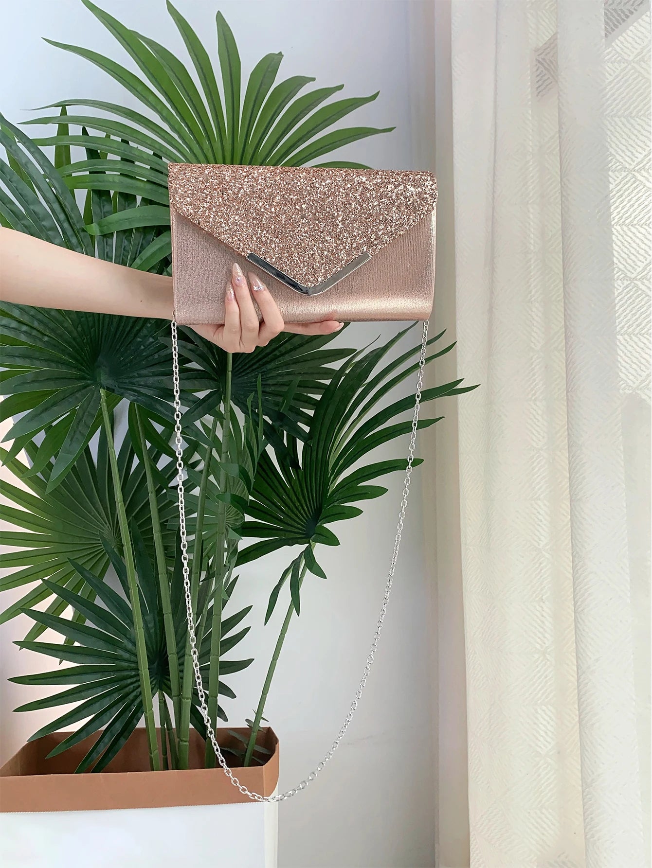 Glitter Bling,Shiny Elegant And Fashionable Envelope Clutch Bag, Party Wedding Handbag For Women Dinner Bag