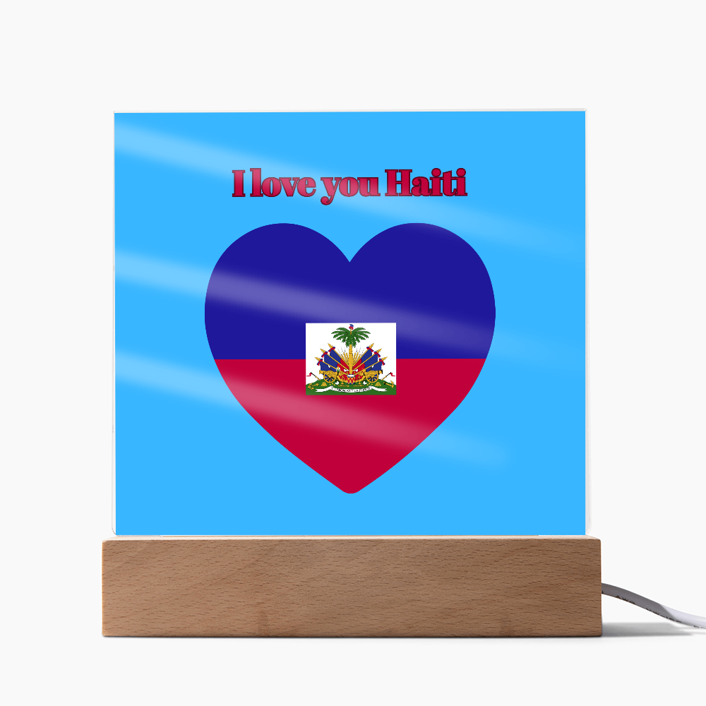 Acrylic square plaque  haitian flag
