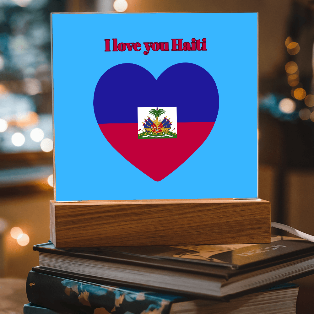 Acrylic square plaque  haitian flag