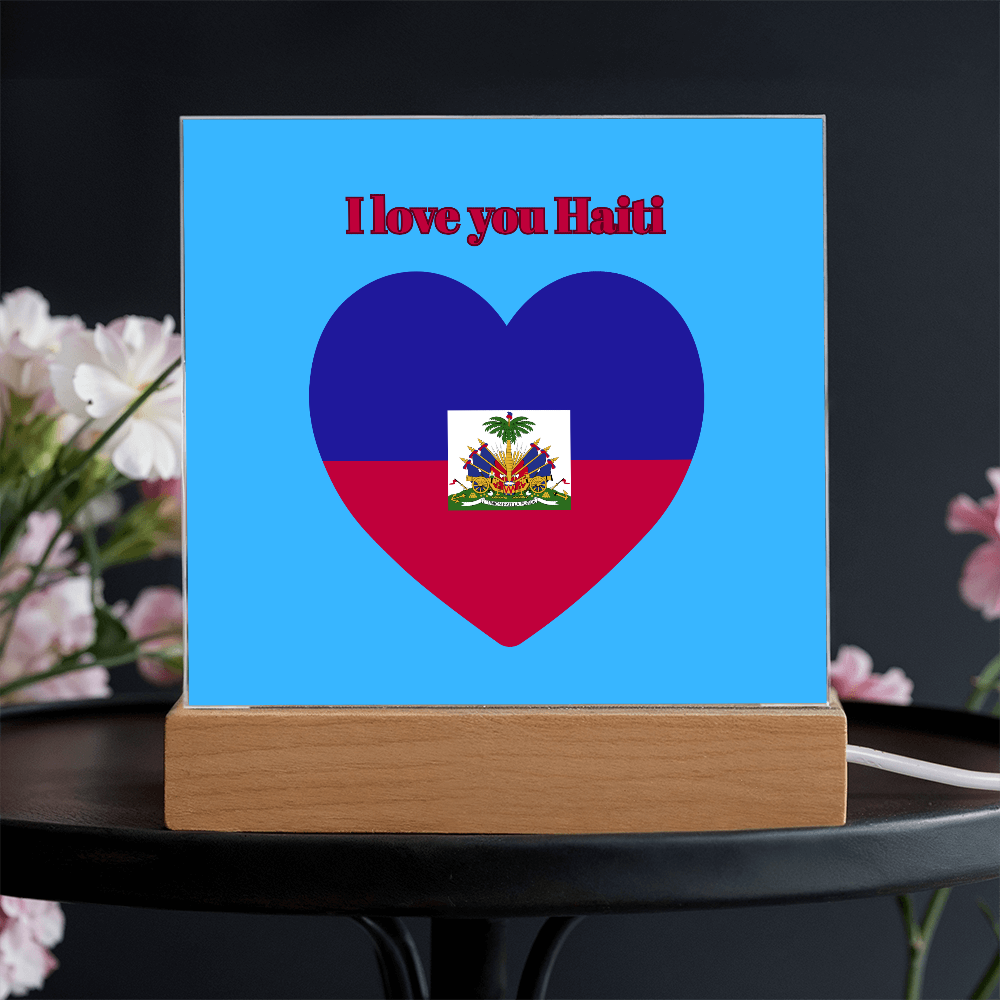 Acrylic square plaque  haitian flag
