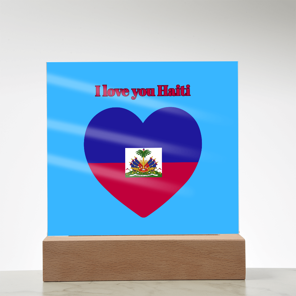 Acrylic square plaque  haitian flag