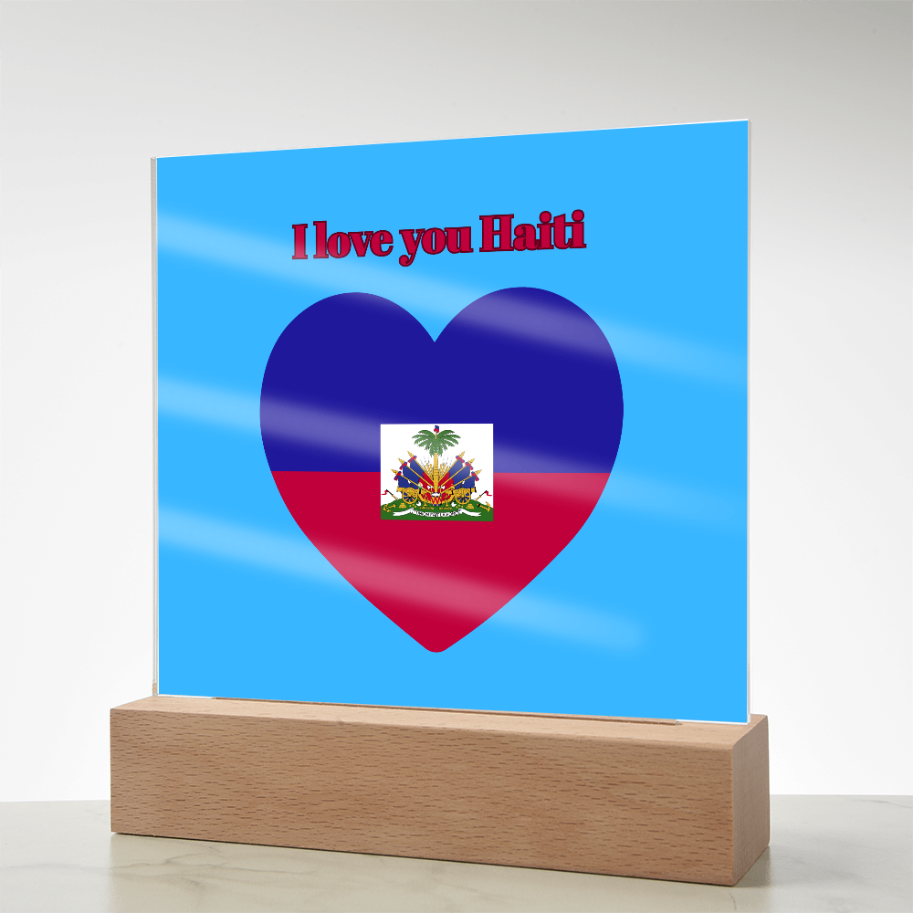 Acrylic square plaque  haitian flag