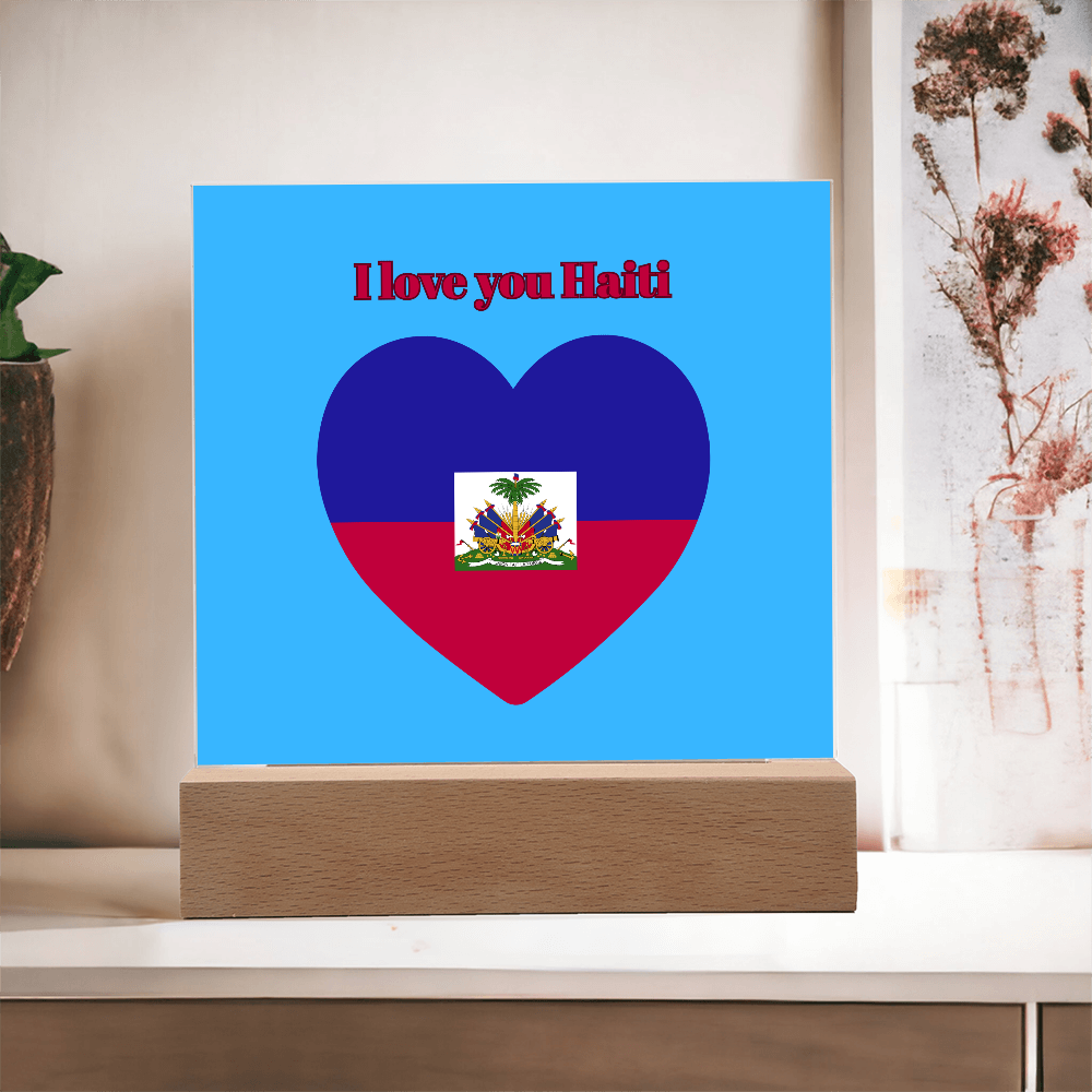 Acrylic square plaque  haitian flag