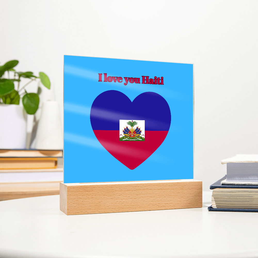 Acrylic square plaque  haitian flag